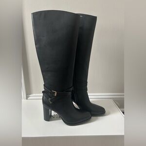 NEW Lauren Ralph Lauren Collins Calfskin Tall Boot Black Size 9B NIB